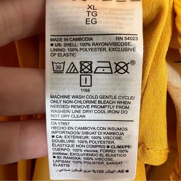 Old Navy Yellow Floral Midi Dress Sz XL Short Flutter Sleeve Casual Boho Flowy - Picture 7 of 11